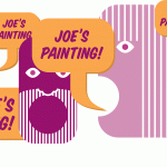 illustration of a village of people spreading word of mouth advertising on behalf of Joe's Painting