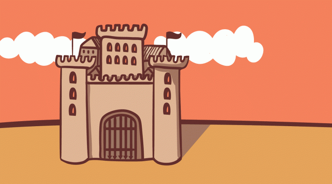 Illustration of a strong business represented by a tall castle