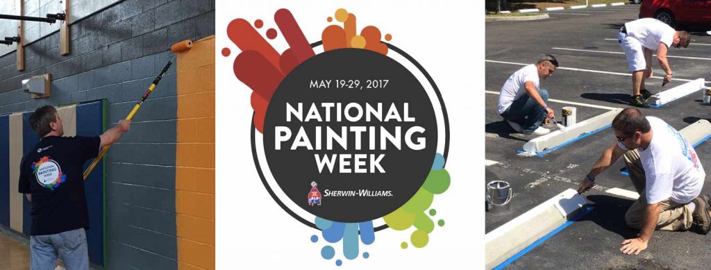 National Painting Week participants donating their time and skills to community projects