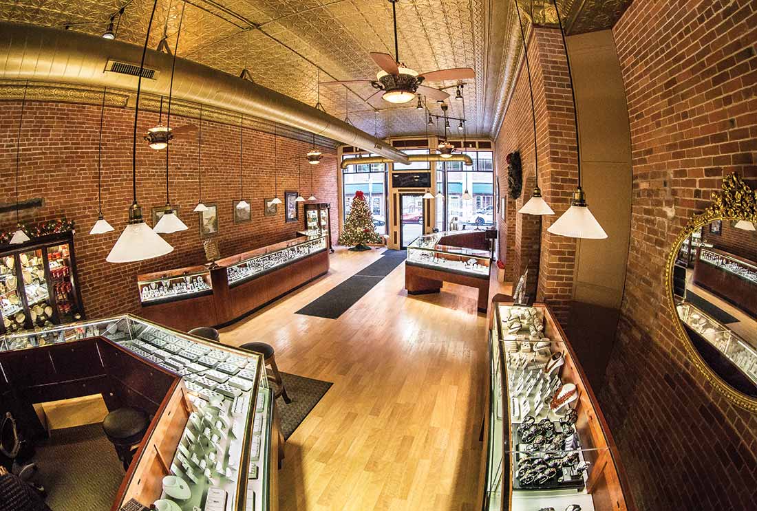 Newly renovated interior of the Designing Jewelers store in the Frederick Rehfuss Building in La Crosse, Wis.
