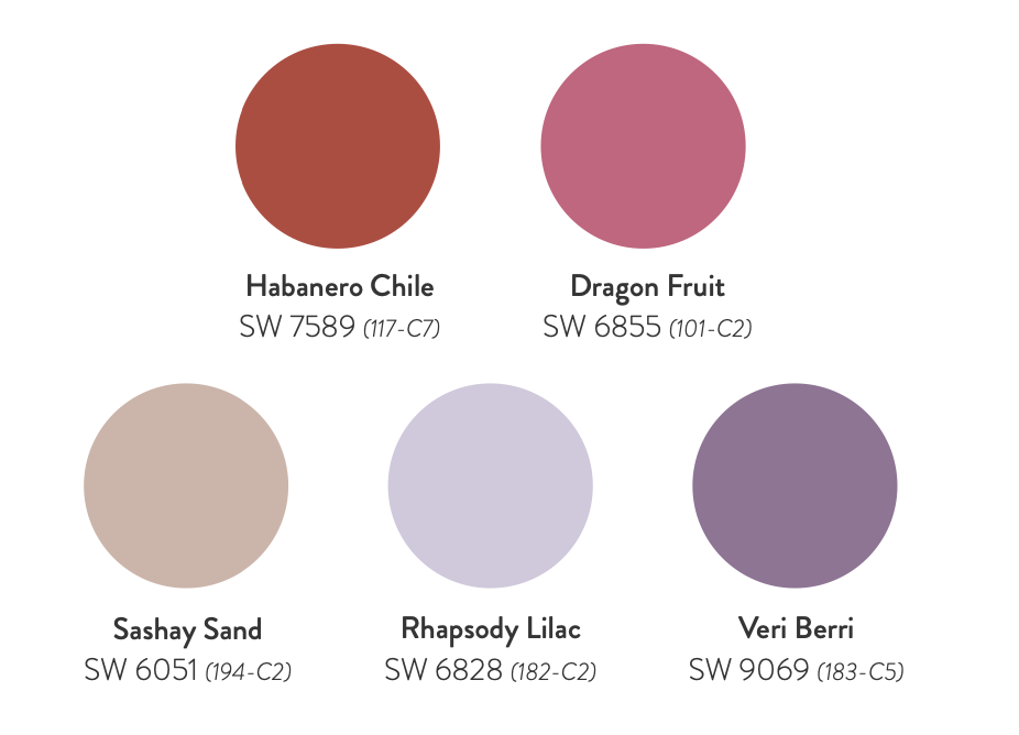 Commercial Colormix® colors: reds and purples