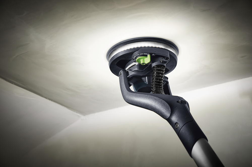 Planex sander closeup in use