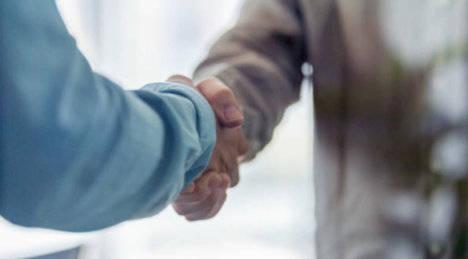 Stock art of shaking hands