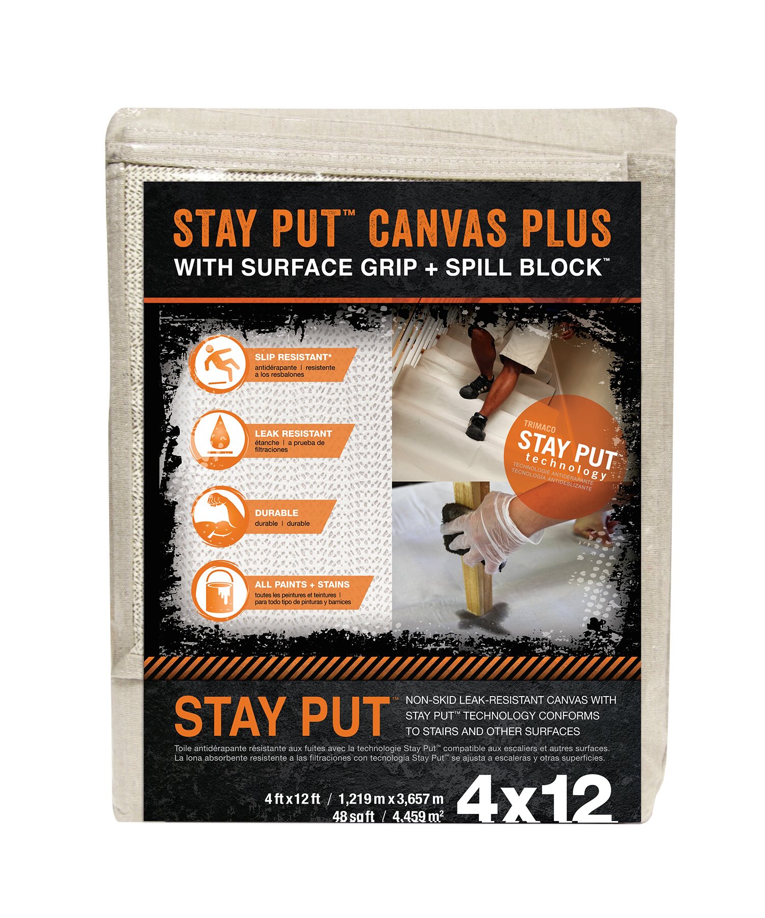 Stay Put Canvas Plus Drop Cloth