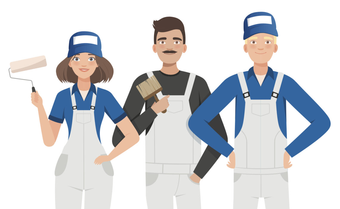 3 painters (stock illustration)