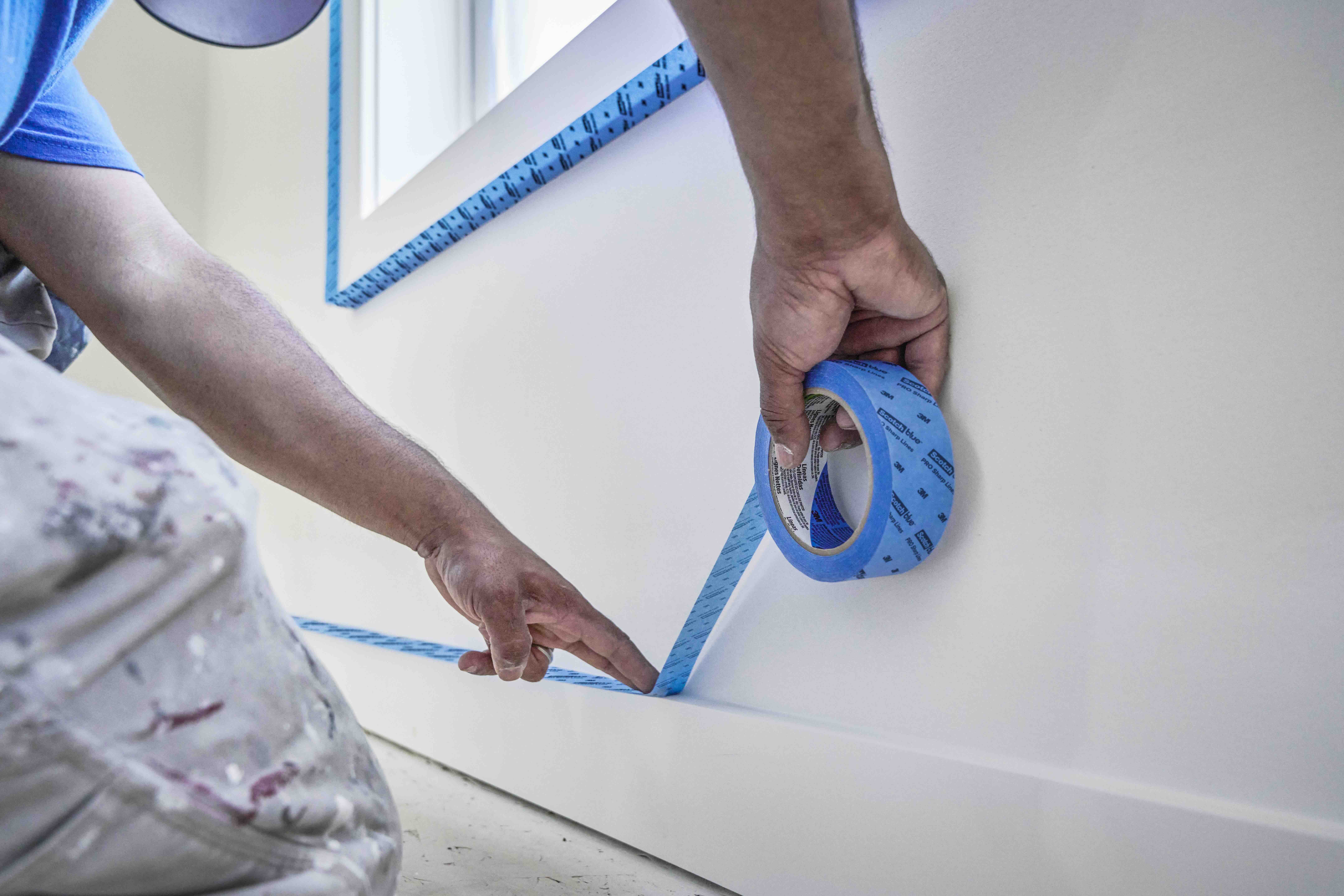 ScotchBlue ProSharp tape in use on job site